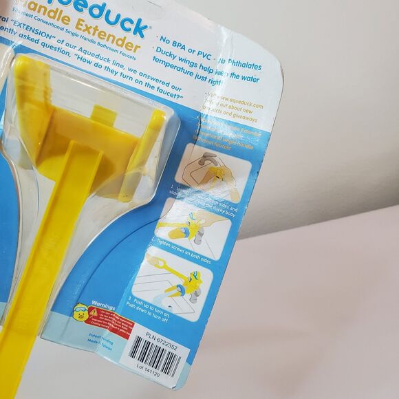 Aqueduck Handle Extender For Single Handle Bathroom Faucets Yellow Duck - Picture 5 of 8